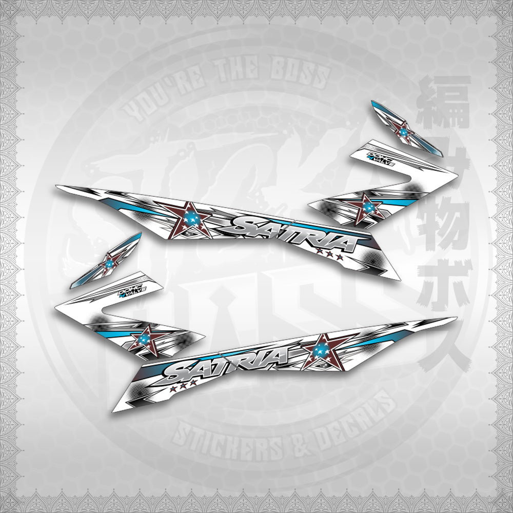 STICKER DECALS for RAIDER 150 FI FOR WHITE (RFISASTSE) By STICKABOSS (SOFIE LAMINATED WATERPROOF)