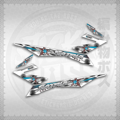 STICKER DECALS for RAIDER 150 FI FOR WHITE (RFISASTSE) By STICKABOSS (SOFIE LAMINATED WATERPROOF)