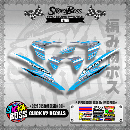 CLICK V2 DECALS ( 2024 CUSTOM DESIGN 001 )【WITH FREEBIES】