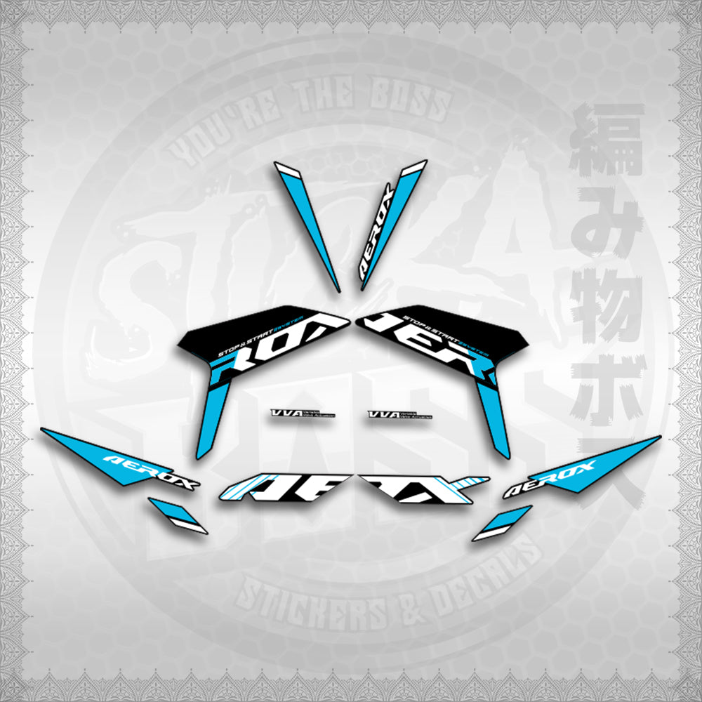 STICKER DECALS for AEROX V3 ALPHA TURBO INDO (AV3SODE25) By STICKABOSS (SOFIE LAMINATED WATERPROOF)