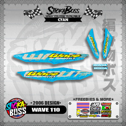 WAVE 110 DECALS ( 2006 DESIGN )【WITH FREEBIES】