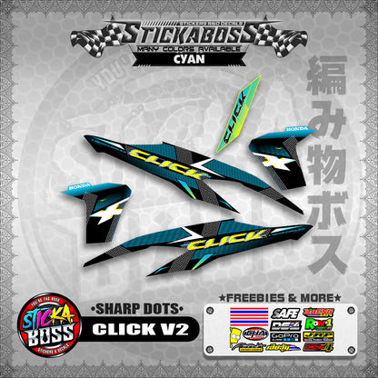 CLICK V2 STICKER DECALS ( SHARP DOTS )【WITH FREEBIES】