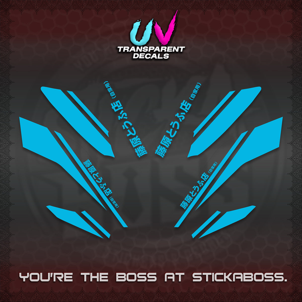 NMAX V2 UV TRANSPARENT DECALS (TRUENO STYLE DESIGN) STICKER KITS By STICKABOSS