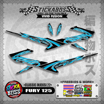 FURY 125 STICKER DECALS ( CLASSIC INJEKSI 22 )【WITH FREEBIES】