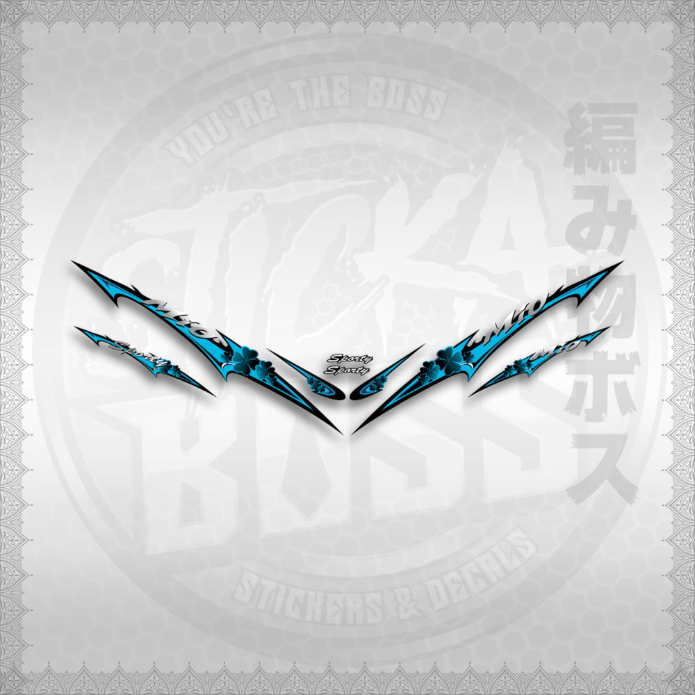 STICKER DECALS for MIO SPORT / MIO 1 (MSPSHEDCL) By STICKABOSS (SOFIE LAMINATED WATERPROOF)