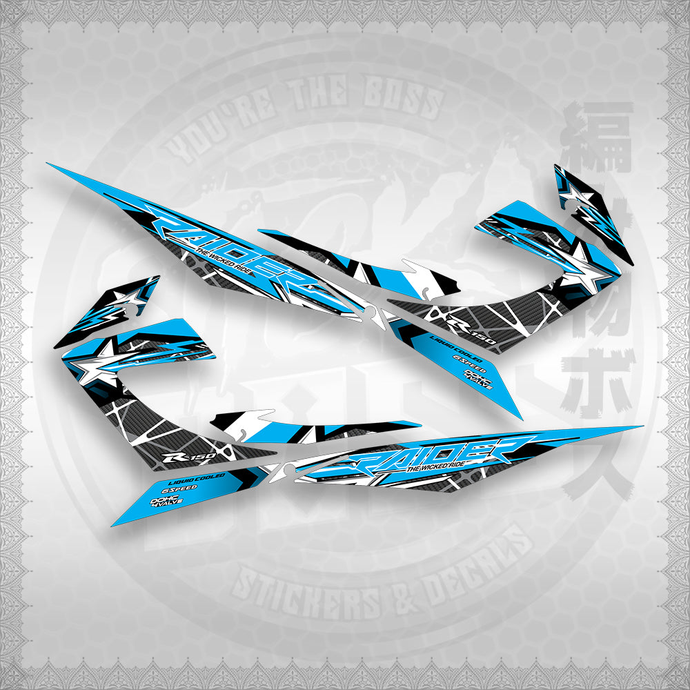 STICKER DECALS for RAIDER 150 REBORN CARB (RRCTHMATH04) By STICKABOSS (SOFIE LAMINATED WATERPROOF)