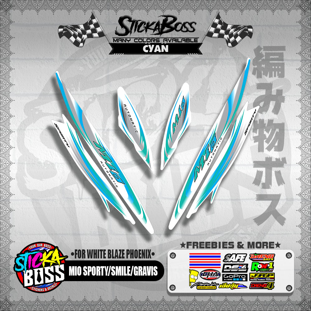 MIO SPORTY / SMILE / GRAVIS DECALS ( FOR WHITE BLAZE PHOENIX )【WITH FREEBIES】
