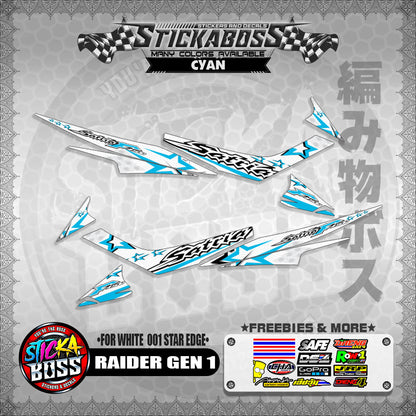 RAIDER GEN 1 MALAYSIAN STICKER DECALS ( FOR WHITE  001 STAR EDGE )【WITH FREEBIES】