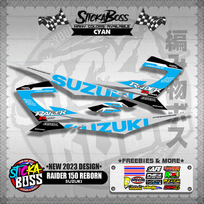 RAIDER 150 REBORN STOCK DECALS ( NEW 2023 DESIGN )【WITH FREEBIES】