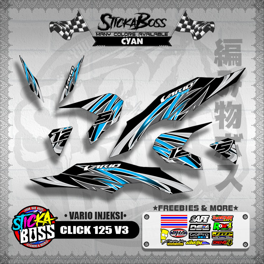 CLICK 125 V3 DECALS ( VARIO INJEKSI )【WITH FREEBIES】