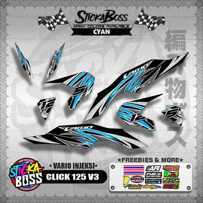 CLICK 125 V3 DECALS ( VARIO INJEKSI )【WITH FREEBIES】