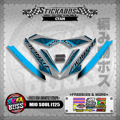 MIO SOUL I 125 STICKER DECALS ( 2023 EGO AVANTIZ STRIPE )【WITH FREEBIES】