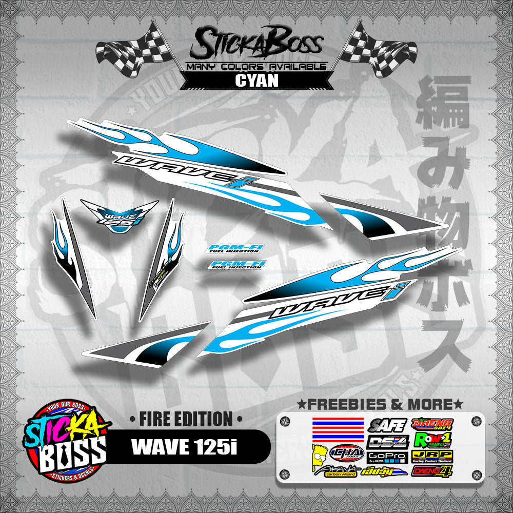 WAVE 125i DECALS ( FIRE EDITION )【WITH FREEBIES】