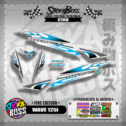 WAVE 125i DECALS ( FIRE EDITION )【WITH FREEBIES】