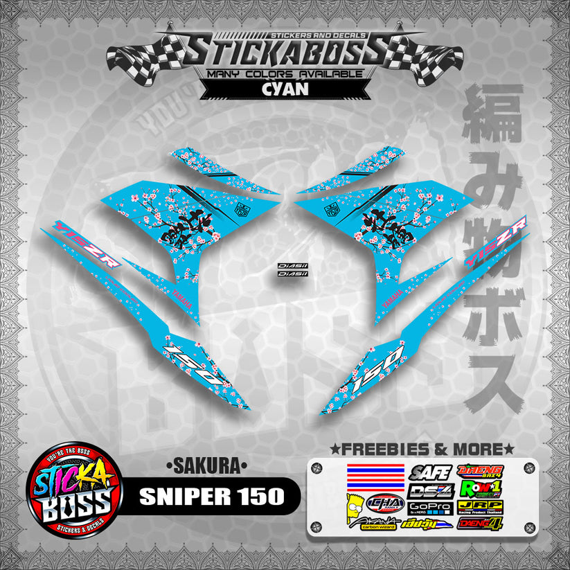 SNIPER 150 STICKER DECALS (SAKURA)【WITH FREEBIES】 – StickaBoss