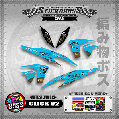 CLICK V2 STICKER DECALS ( ARTE SILVIA S15 )【WITH FREEBIES】