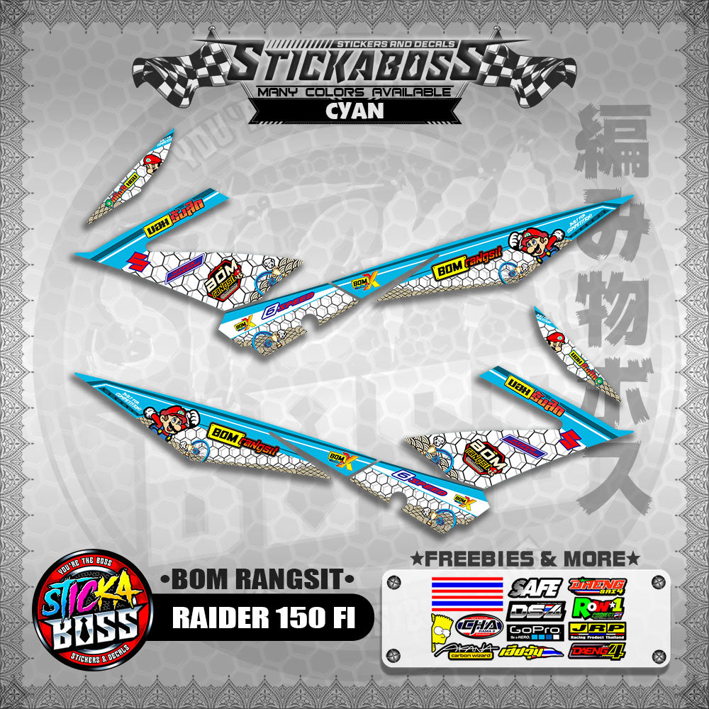 RAIDER 150 FI INDO DECALS ( BOM RANGSIT )【WITH FREEBIES】