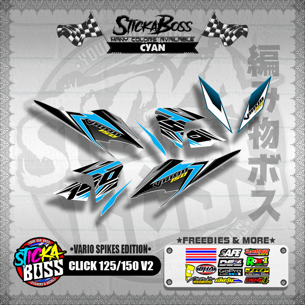 CLICK 125 / 150 V2 DECALS ( VARIO SPIKES EDITION ) 【WITH FREEBIES】