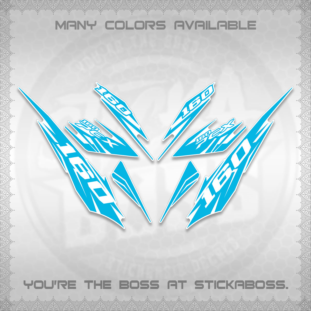 PCX 150 160 INDO FOR WHITE DECALS (2026 NEW 08 DESIGN) STICKER DECALS By STICKABOSS