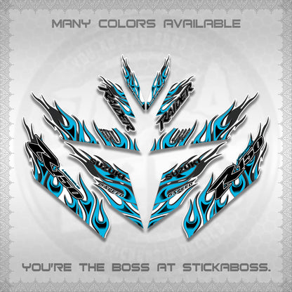 RAIDER 150 Fi FOR WHITE DECALS (API TERBARU VIRAL ELEGAN)STICKER DECALS BY STICKABOSS