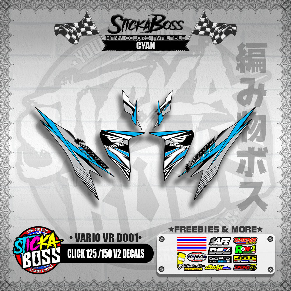 CLICK 125 / 150 V2 DECALS ( VARIO VR D001 )【WITH FREEBIES】