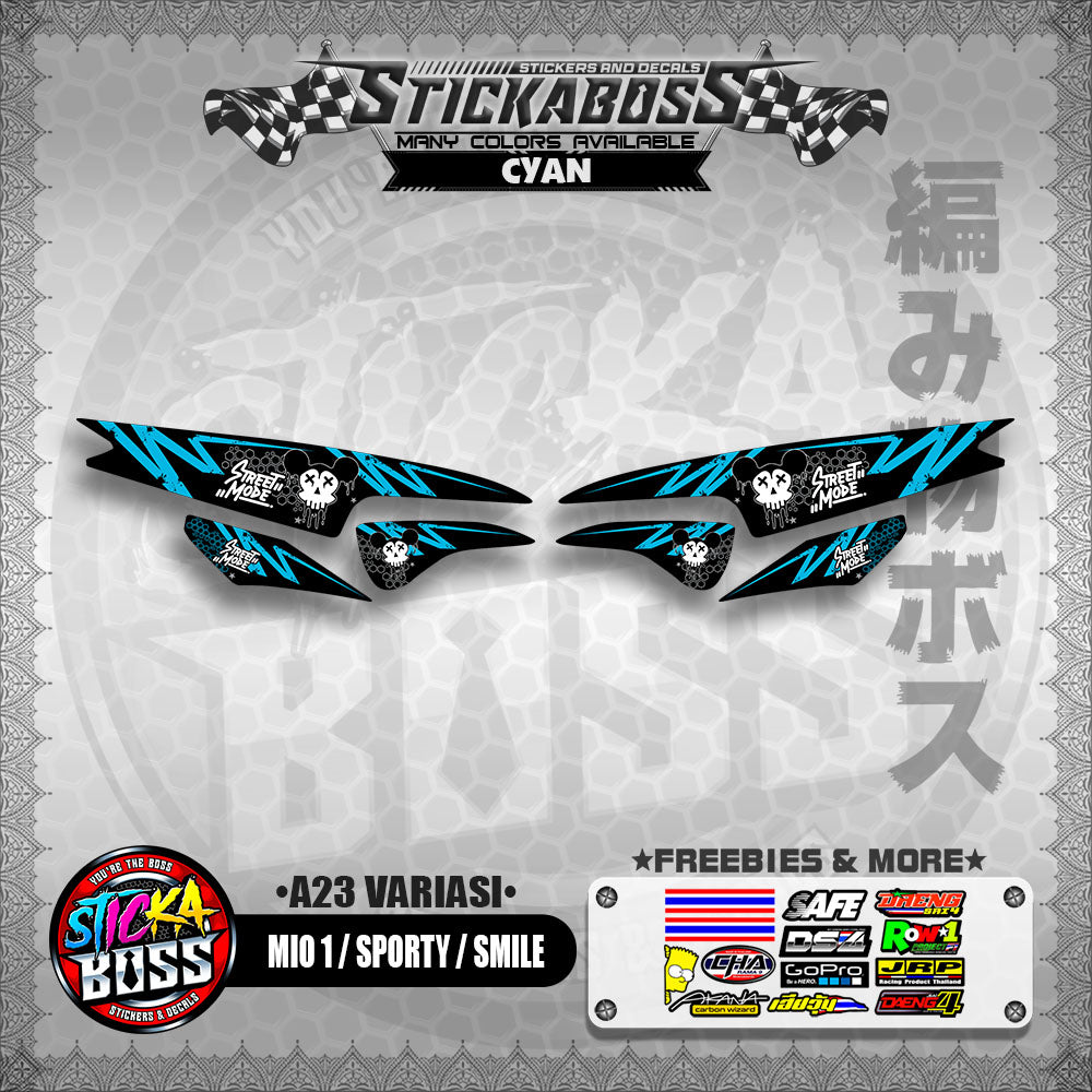 MIO 1 / SPORTY / SMILE INDO STICKER DECALS (A23 VARIASI)【WITH FREEBIES】