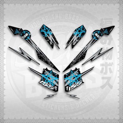 STICKER DECALS for AEROX V3 ALPHA TURBO INDO (AV3STLASA) By STICKABOSS (SOFIE LAMINATED WATERPROOF)