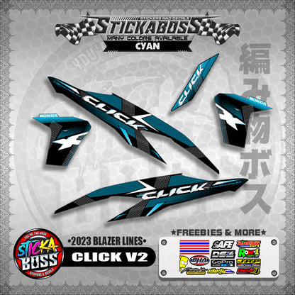 CLICK V2 STICKER DECALS ( 2023 BLAZER LINES )【WITH FREEBIES】