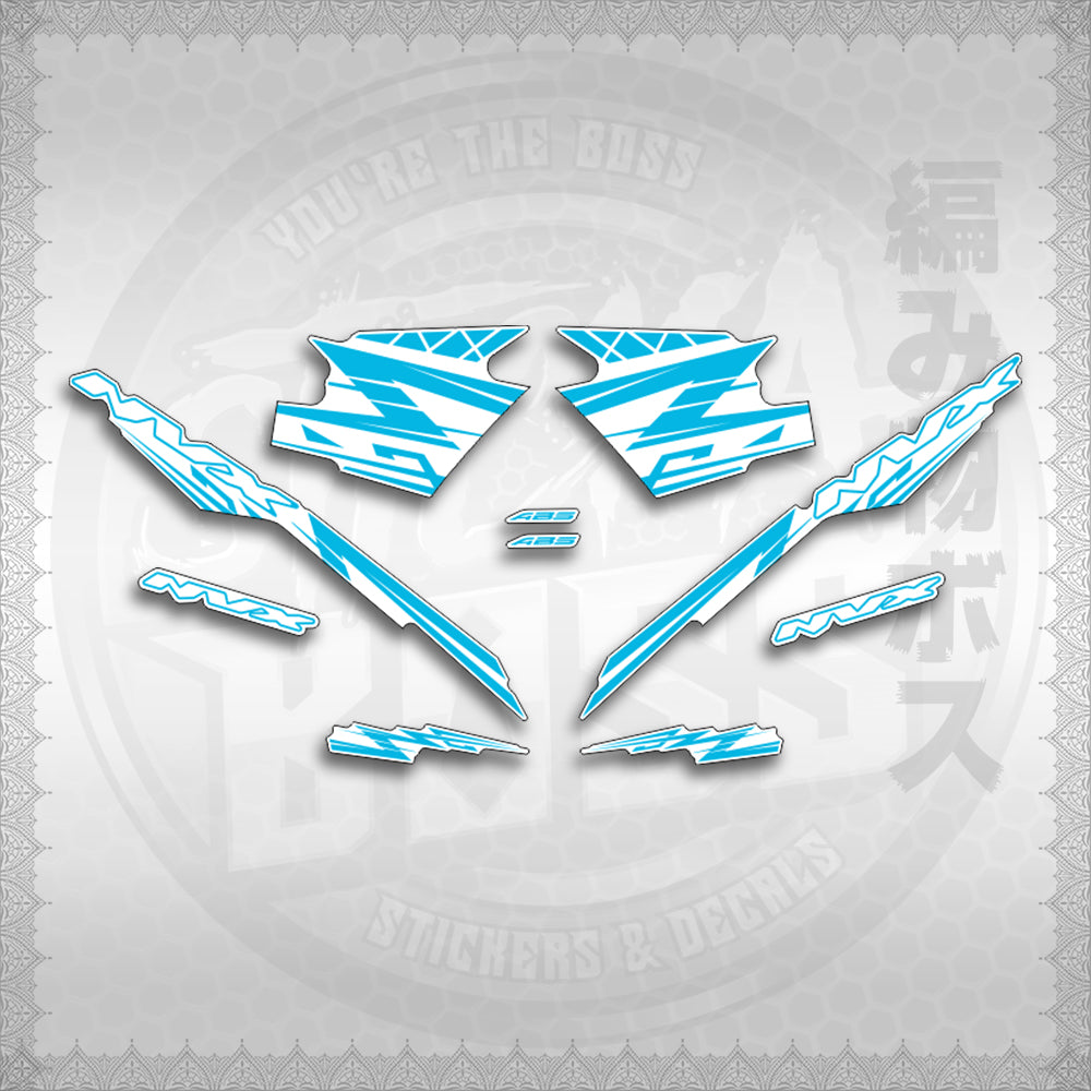 STICKER DECALS for AEROX V3 ALPHA TURBO INDO FOR WHITE (AV314ARV9SE) By STICKABOSS (SOFIE LAMINATED WATERPROOF)