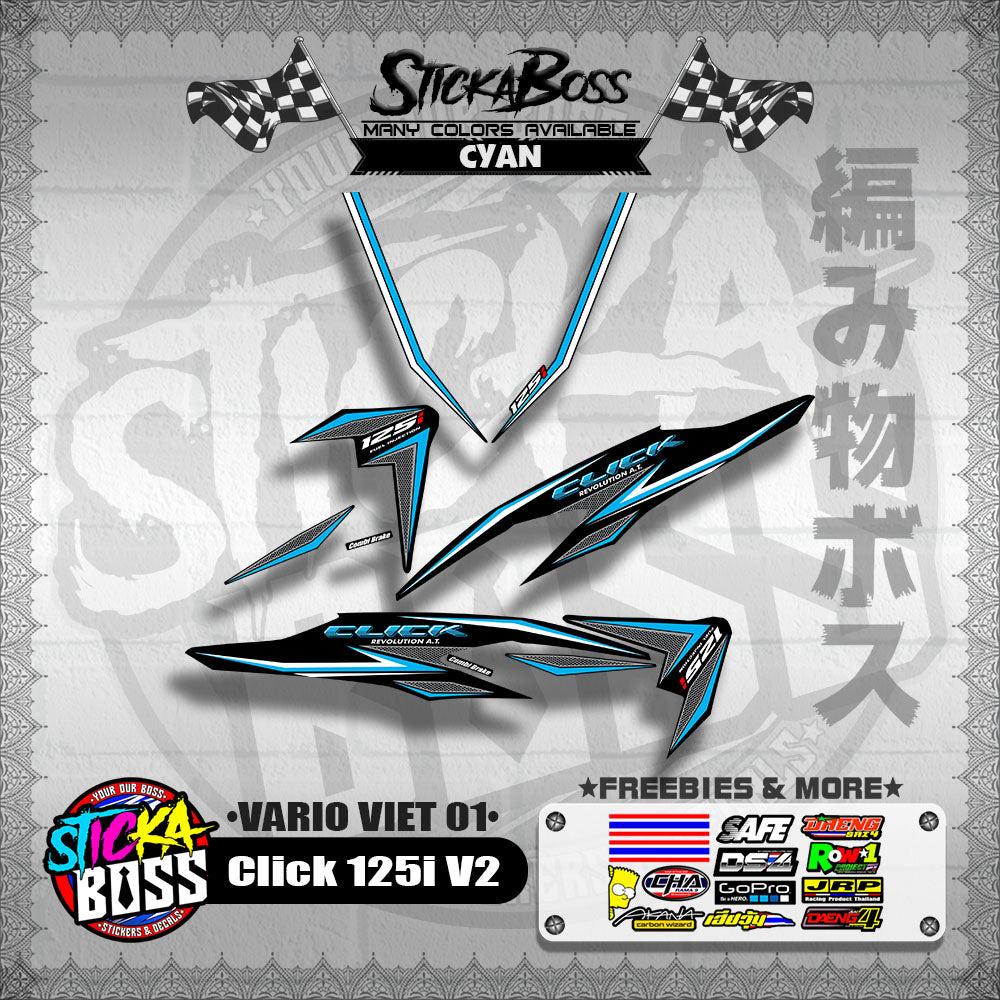 CLICK 125i V2 DECALS ( VARIO VIET 01 )【WITH FREEBIES】