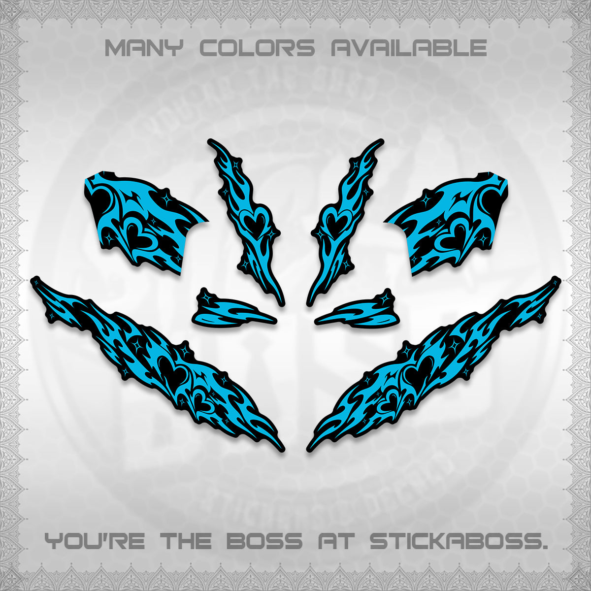 CLICK 125 V2 DECALS (2026 STRIPING HEART DESIGN) STICKER KITS BY STICKABOSS