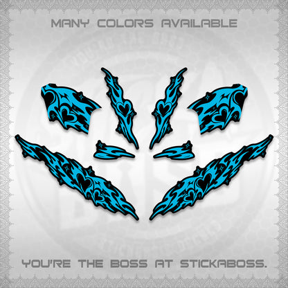 CLICK 125 V2 DECALS (2026 STRIPING HEART DESIGN) STICKER KITS BY STICKABOSS