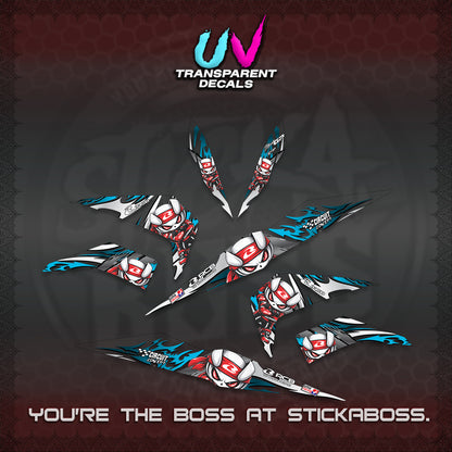 BEAT FI V2 UV TRANSPARENT DECALS (2026 NEW RCB 2.0 DESIGN) STICKER KITS BY STICKABOSS