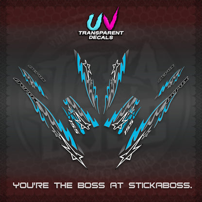 AEROX V2 INDO UV TRANSPARENT DECALS (2026 STAR 0001 MOTIF) STICKER KITS By STICKABOSS