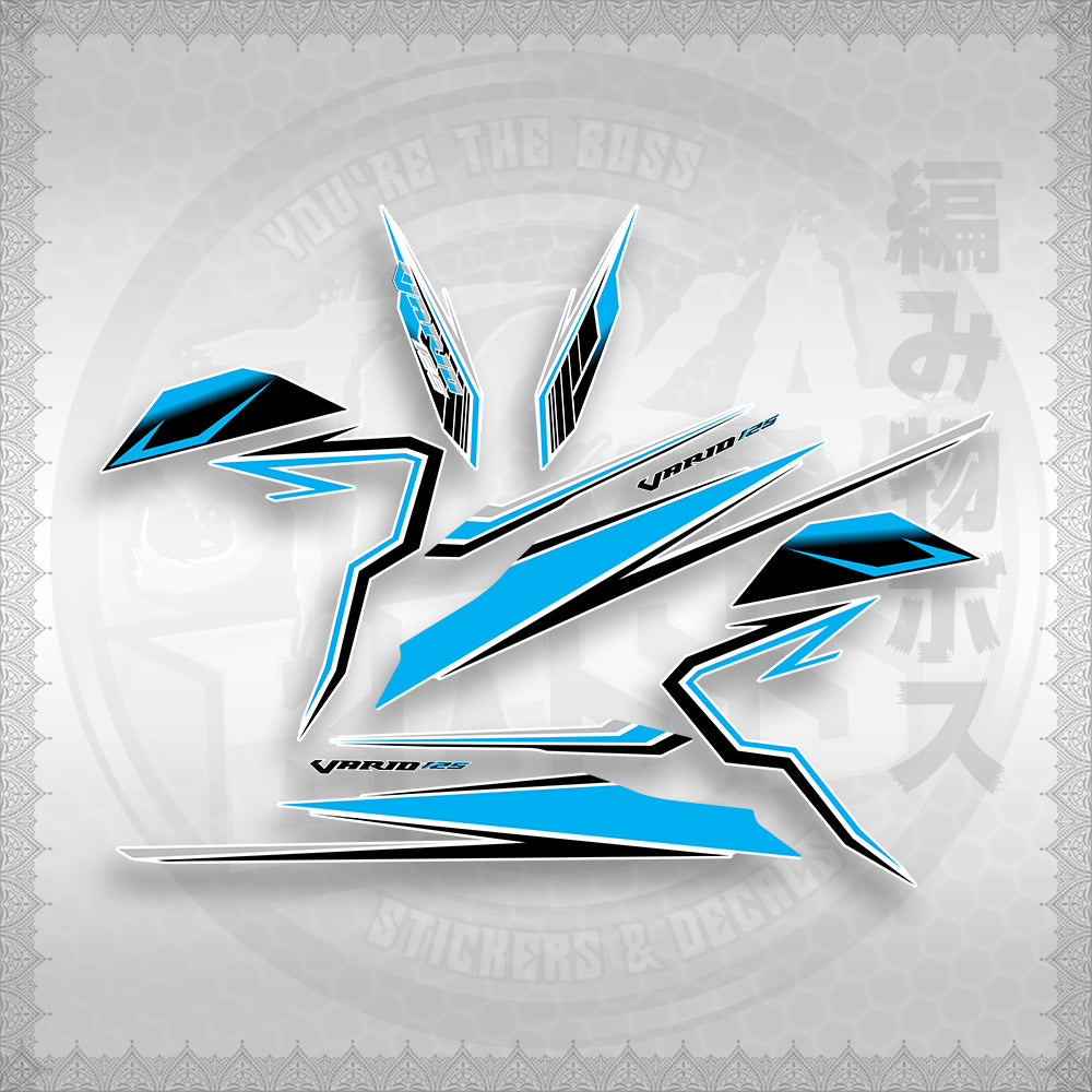 STICKER DECALS for CLICK 125 V3 (CV3VAVRDEFOWH) By STICKABOSS (SOFIE LAMINATED WATERPROOF)