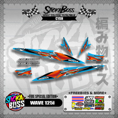 WAVE 125i DECALS ( FIRE SPECIAL EDITION )【WITH FREEBIES】