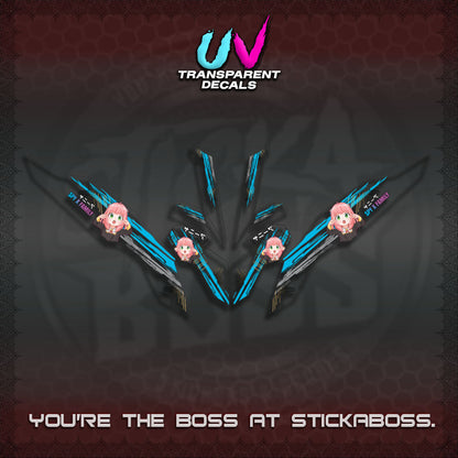【PREMIUM UV PRINT】TRANSPARENT CLICK V3   DECALS (ANYA MOTIF DESIGN)STICKER DECALS By STICKABOSS