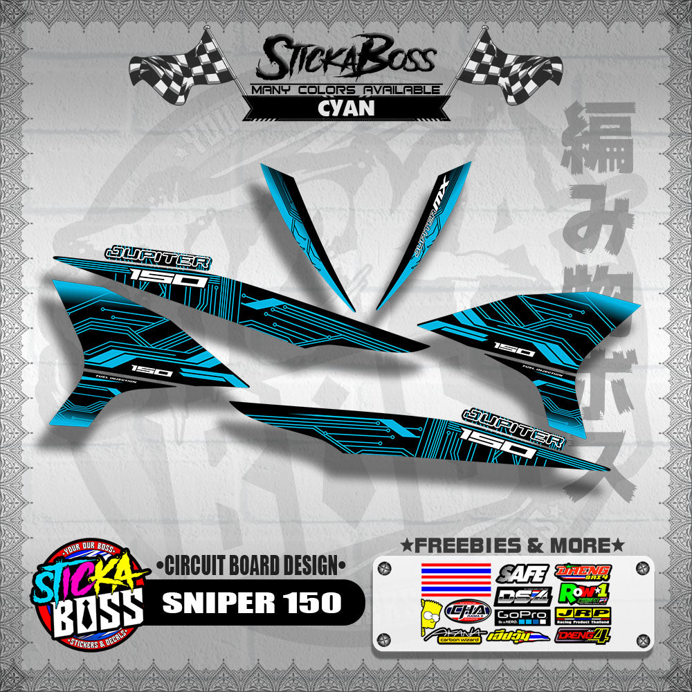 SNIPER 150 DECALS ( CIRCUIT BOARD DESIGN )【WITH FREEBIES】