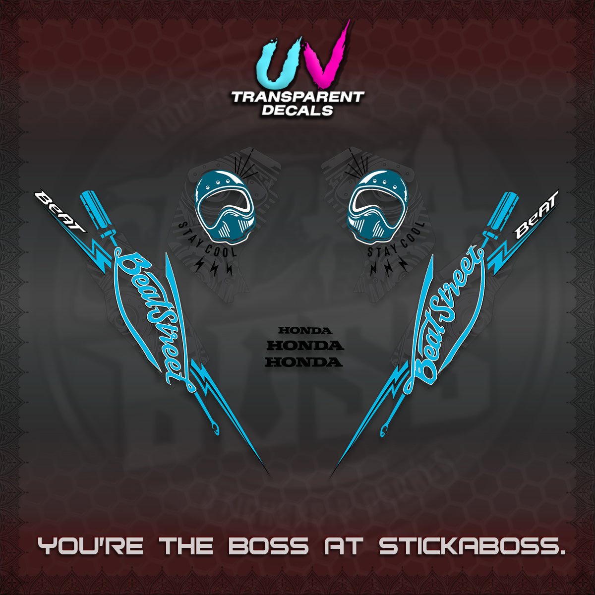 BEAT FI V2 UV TRANSPARENT DECALS (2026 BEATSTREET DESIGN) STICKER KITS BY STICKABOSS