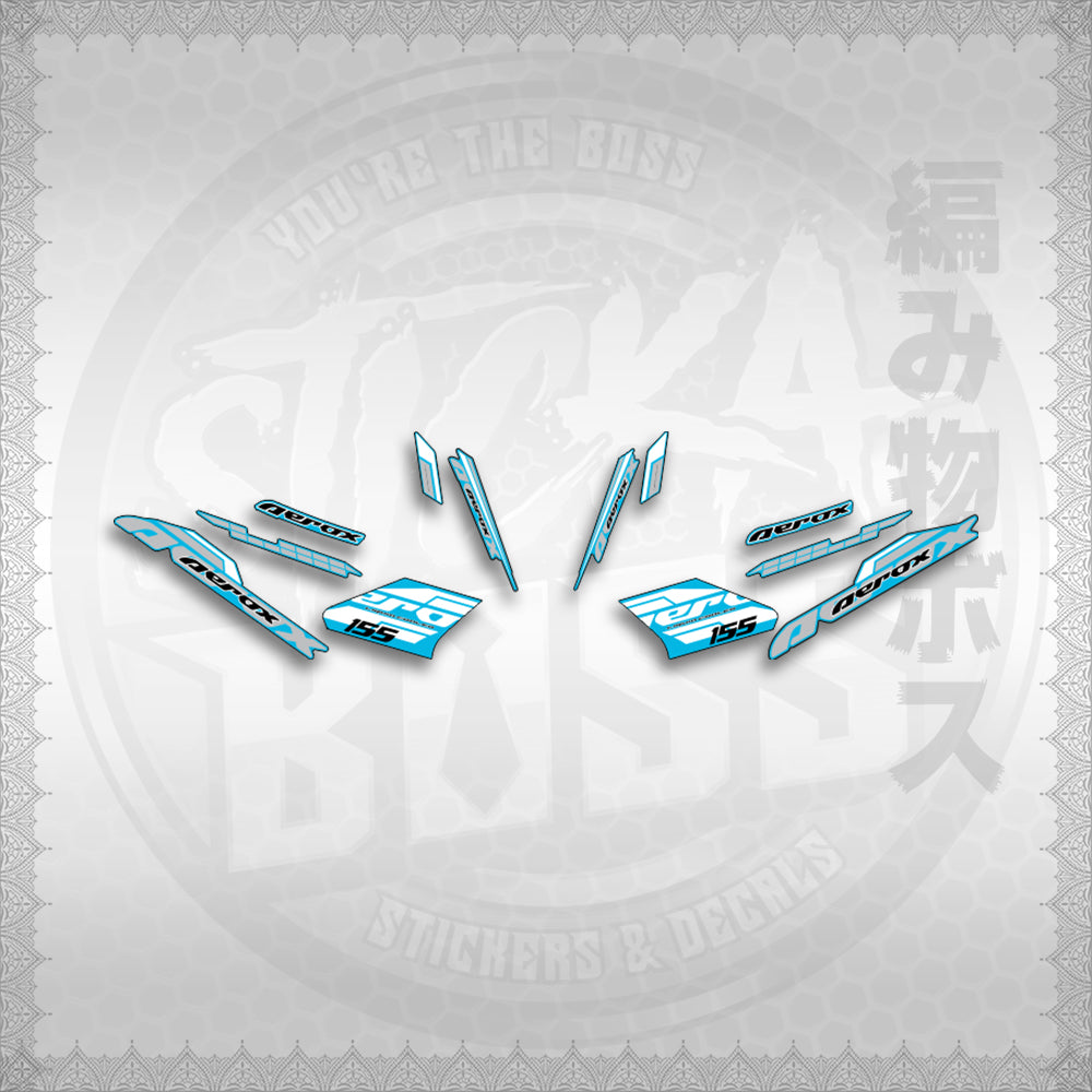 STICKER DECALS for AEROX 155 V1 THAI (AV1BLSI20) By STICKABOSS (SOFIE LAMINATED WATERPROOF)