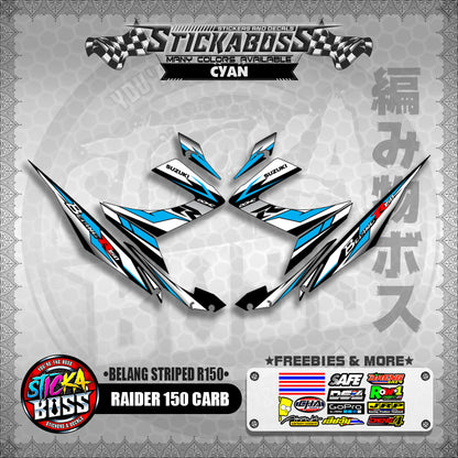 RAIDER 150 CARB STICKER DECALS ( BELANG STRIPED R150 )【WITH FREEBIES】