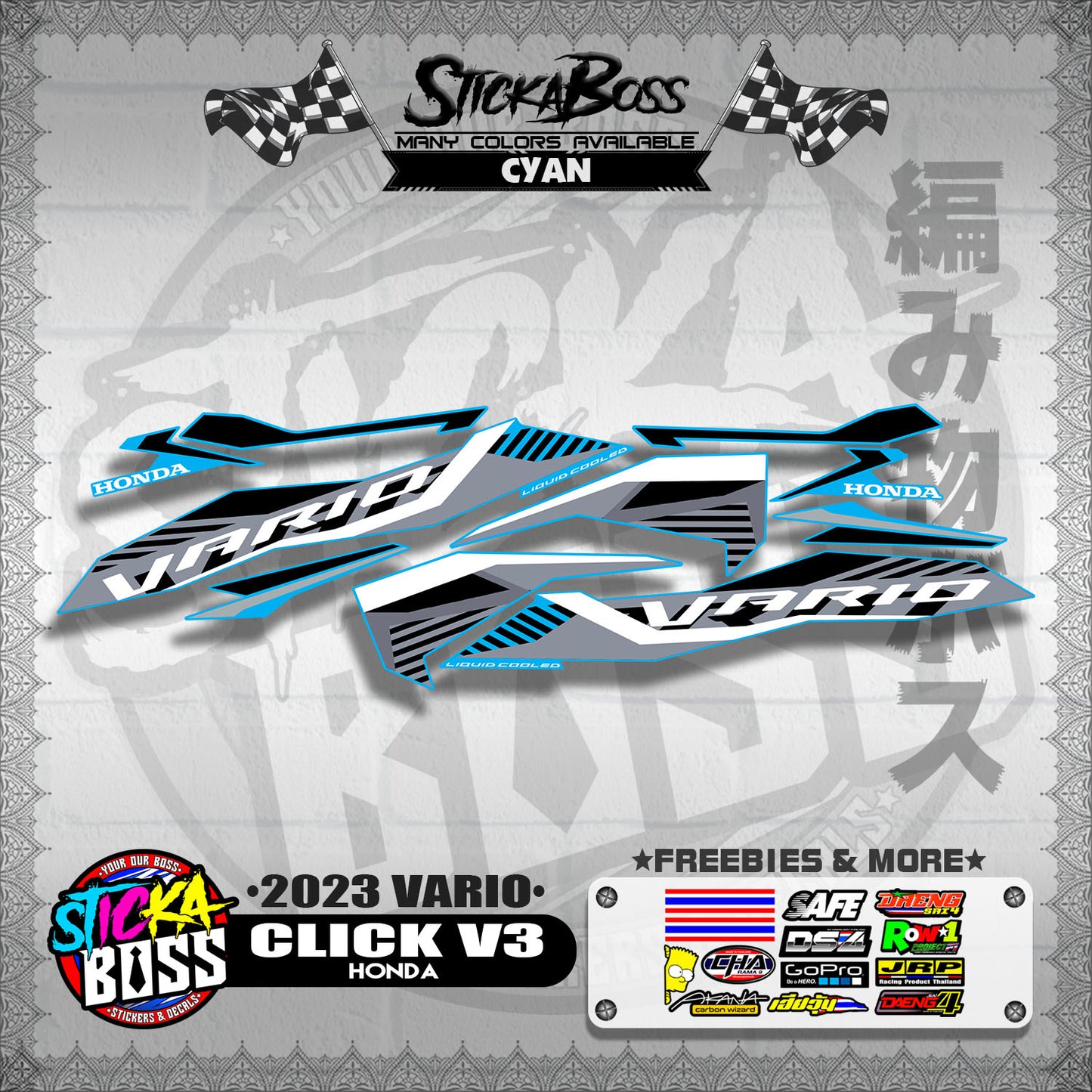 CLICK V3 STOCK DECALS ( 2023 VARIO )【WITH FREEBIES】
