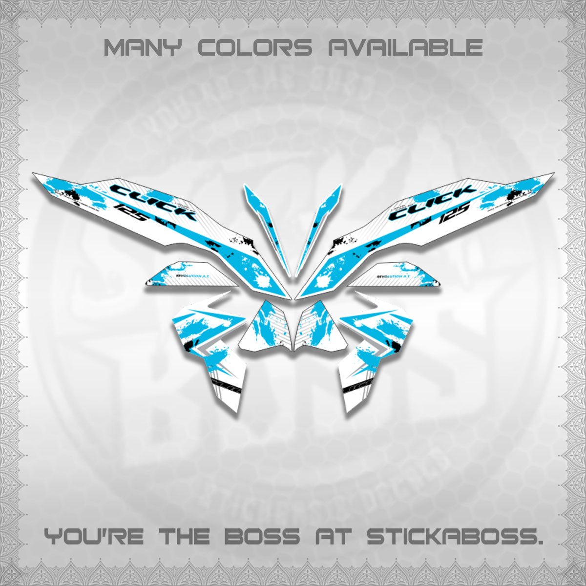 CLICK V3 MALAY FOR WHITE DECALS (HITAM STRIPING 03 MOTIF)STICKER DECALS By STICKABOSS