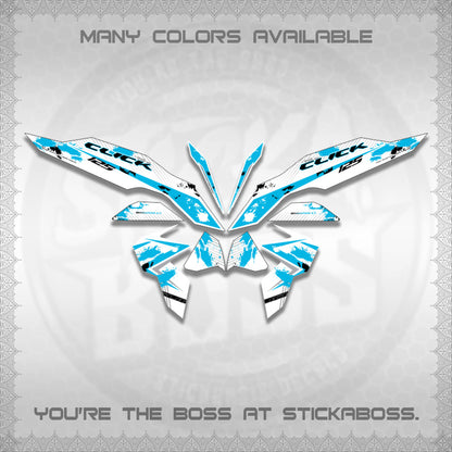 CLICK V3 MALAY FOR WHITE DECALS (HITAM STRIPING 03 MOTIF)STICKER DECALS By STICKABOSS