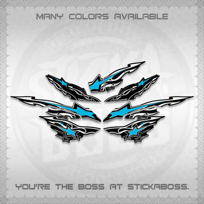 AEROX  V3 INDO DECALS (0005 RISING STAR)STICKER DECALS By STICKABOSS