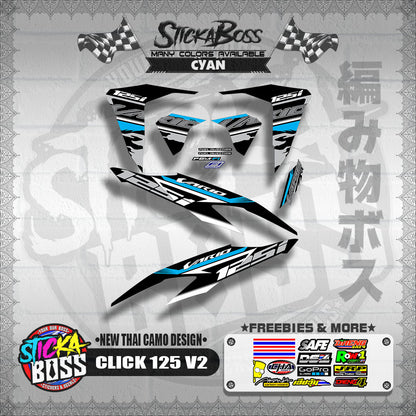 CLICK 125 V2 DECALS ( NEW THAI CAMO DESIGN )【WITH FREEBIES】
