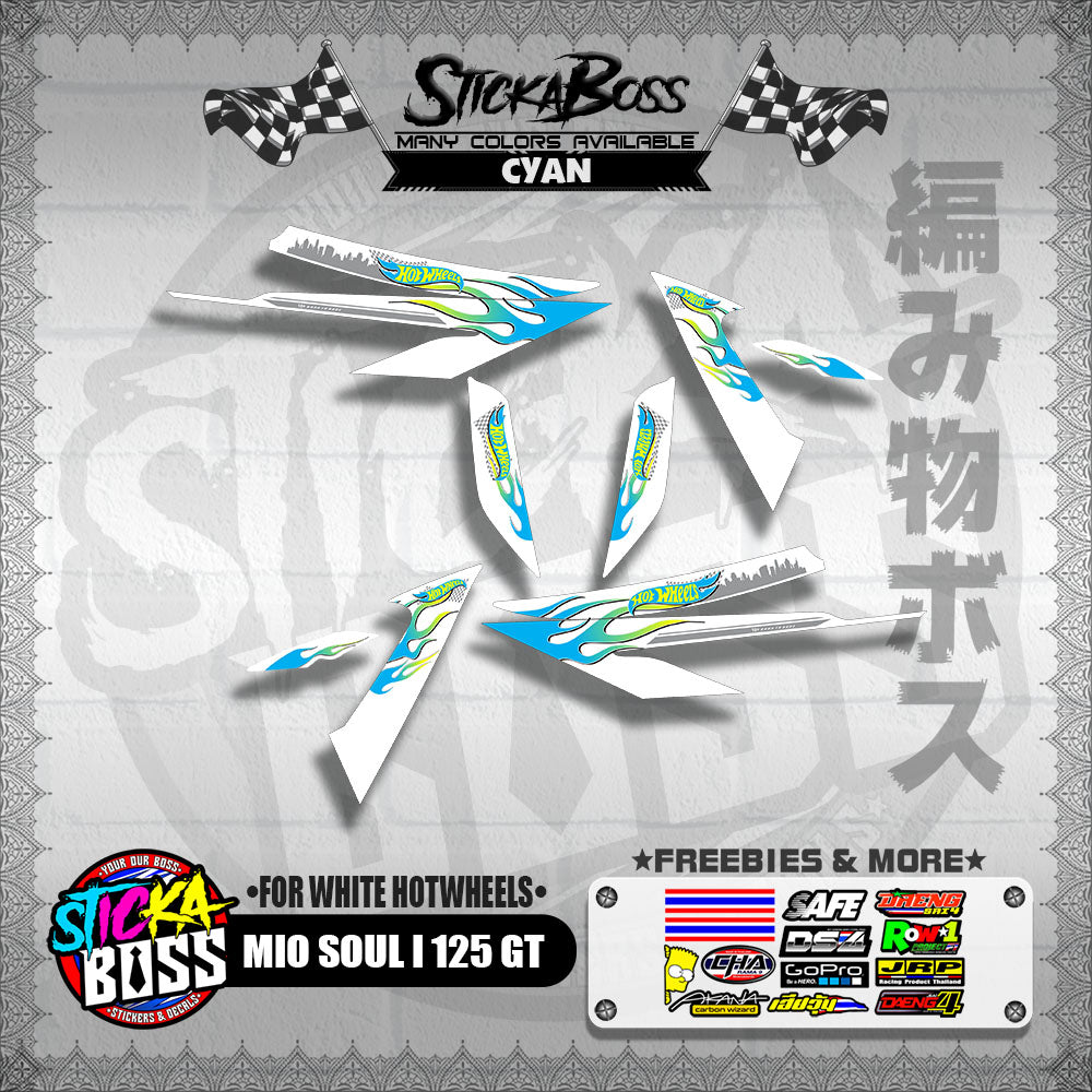 MIO SOUL I 125 GT DECALS ( FOR WHITE HOTWHEELS )【WITH FREEBIES】