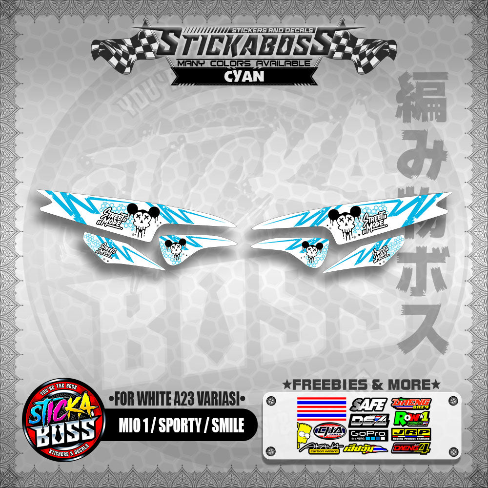 MIO 1 / SPORTY / SMILE INDO STICKER DECALS ( FOR WHITE A23 VARIASI) 【WITH FREEBIES】