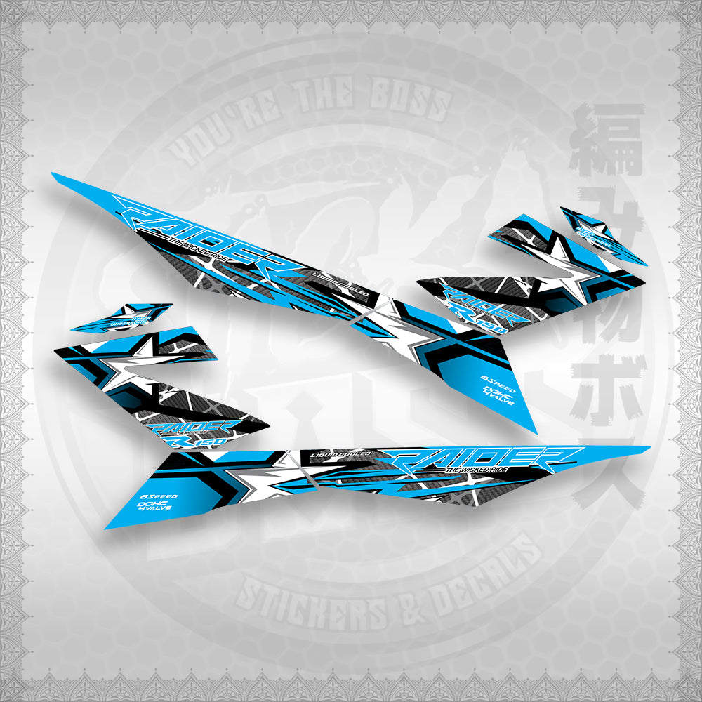 STICKER DECALS for RAIDER 150 FI (RFISATHMATH04) By STICKABOSS (SOFIE LAMINATED WATERPROOF)