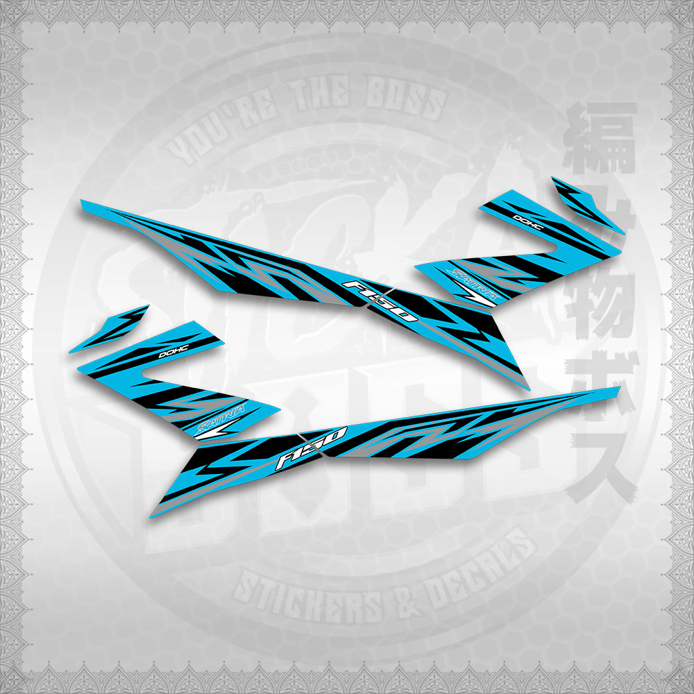 STICKER DECALS for RAIDER 150 Fi (RFINESASHED20) By STICKABOSS (SOFIE LAMINATED WATERPROOF)